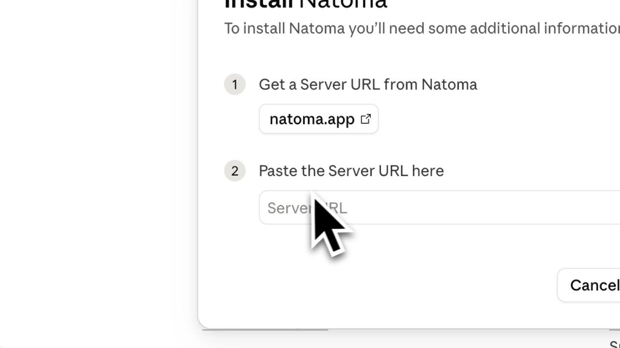 Paste your server URL.